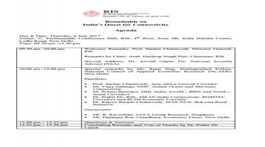Roundtable Discussion on India’s Quest for Connectivity 