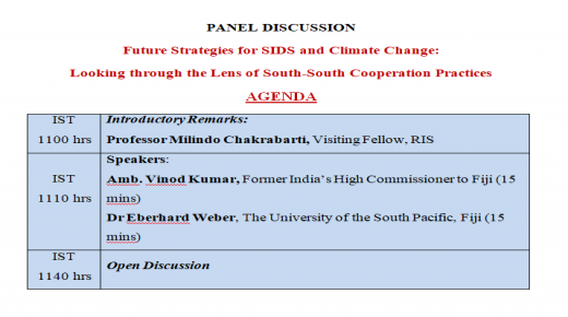 Panel Discussion Future Strategies for SIDS and Climate Change: Looking through the Lens of South-South Cooperation Practices