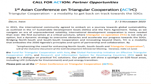 1st Asian Conference on Traingular Cooperation (ACTrc)